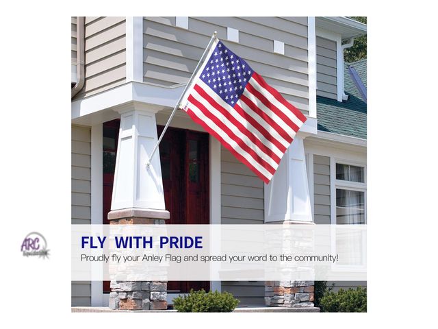 Lot 56-451760 - New - ANLEY Pack of 2 Fly Breeze 3x5 Foot American National Polyester Flag - Vivid Color and Fade pr...