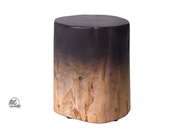 Lot 56-716515 - New, Weather-resistant Ombre Wooden Stump Outdoor Patio Accent Table Natural - Threshold Retail $100