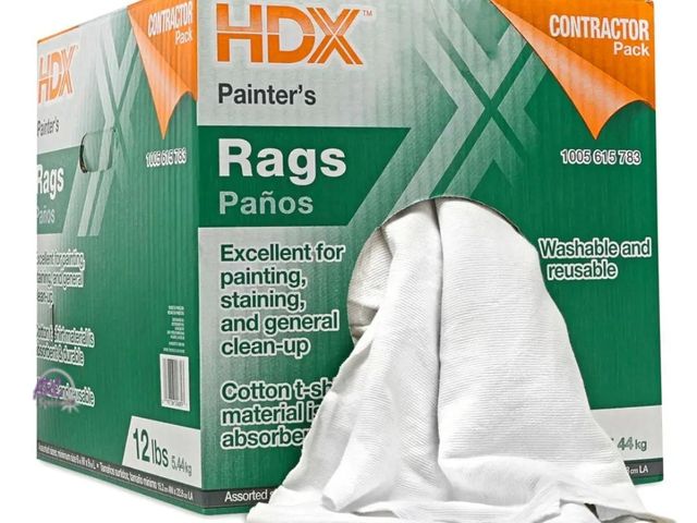 Lot 56-882119 - New Open Box - HDX 12 lb. HDX Painter's Rags Box
