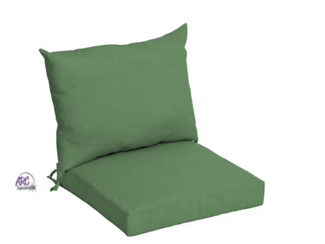 Lot 56-585198 - NEW-Arden Selections- outdoor chari cushion and pillow-moss green- 21in x 21in