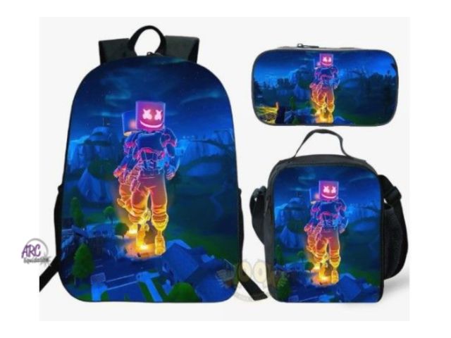 Lot 56-495364 - New - marshmallow Backpack and Lunch box School Bag Kid Bookbag