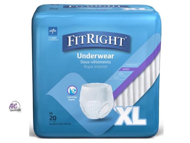 Lot 56-634351 - New - FitRight Super Protective Adult Incontinence Pull-Up Underwear, Heavy Absorbency