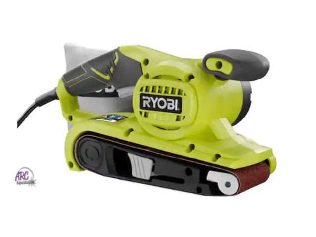 Lot 56-606023 - New, open box RYOBI
6 Amp Corded 3 in.W x 18 in.L Portable Belt Sander