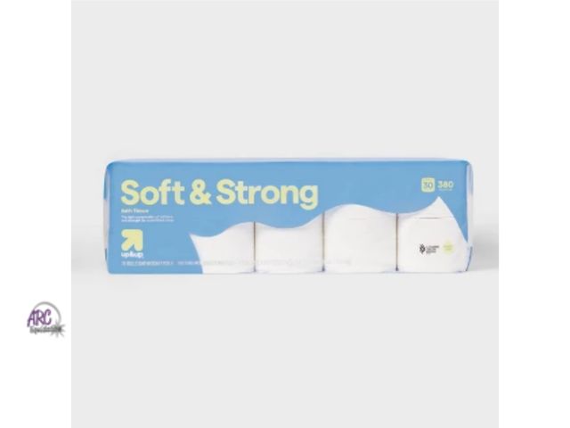 Lot 56-473512 - NEW- DAMAGED ROLLS-Soft &amp; Strong Toilet Paper - 30 Rolls - up&amp;up™ 380 2 PLY SHEETS PER ROLL