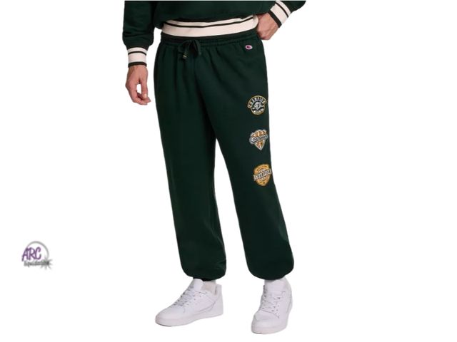 Lot 56-504934 - NEW-Champion Men's Phys. Ed. Patch Sweatpants-GREEN MEDIUM SIZE