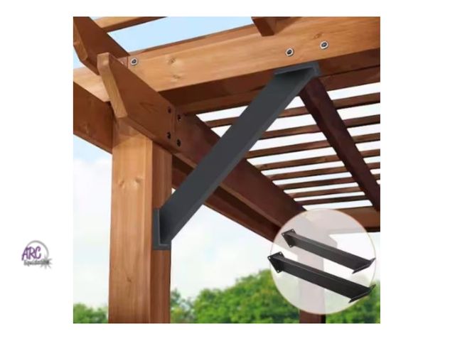 Lot 56-488364 - New in Box -  (8-Pack) - OGETFUUR - 3 in. x 3 in. 45° Angle Support Bracket, Pergola Kit Heavy Duty ...