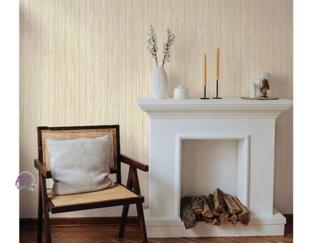 Lot 56-325051 - New in box Haimin Grasscloth Wallpaper Textured 24in X 393in Fabric Contact Paper Textured Linen Wal...