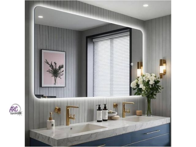 Lot 56-756560 - New in box. 30 in. W x 48 in. H Rectangular Frameless Adjustable Backlit LED Wall Mirror Bathroom Va...