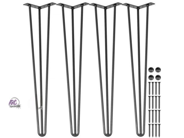 Lot 56-753698 - New in box. Hairpin Table Legs 34" Black Set of 4 Desk Legs 880lbs Load Capacity (Each 220lbs)