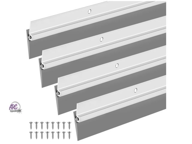 Lot 56-636051 - New - FoldTier 4 Pcs All-Season Door Sweep for Bottom of Exterior and Interior Door, 1-3/8 x 36 Inch...