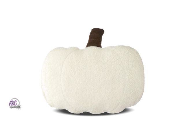 Lot 56-894922 - NEW Harvest Beige Pumpkin Sherpa Decorative Pillow, 10.75 in, by Way To Celebrate