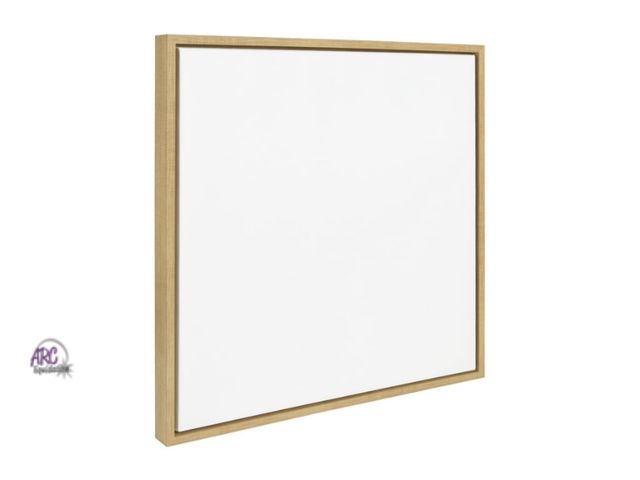 Lot 56-541417 - NEW-Kate and Laurel Sylvie Blank Framed Canvas Wall Art, 22x22 Natural frame