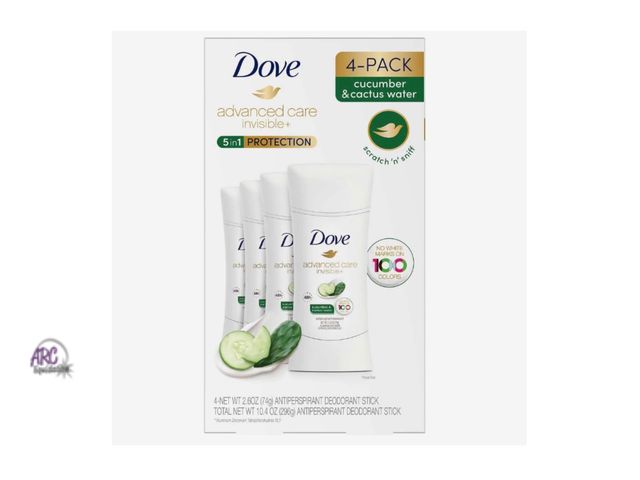 Lot 56-185317 - New Dove Advanced Care Invisible+ Antiperspirant Deodorant 2.6 Ounce (Pack of 4)