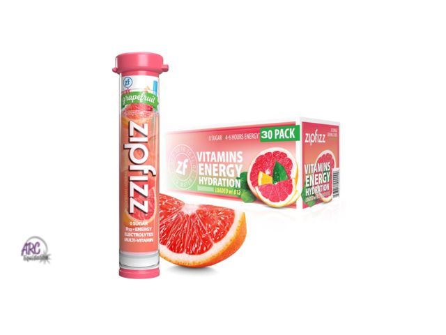 Lot 56-169014 - New Zipfizz Daily Energy Drink Powder, Pink Grapefruit, 30 Pack | 3-in-1 Sustained Energy, Rapid Hyd...