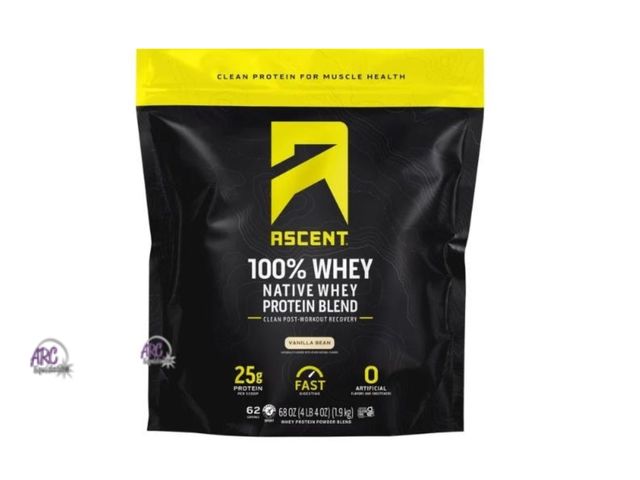 Lot 56-220661 - New - Ascent 100% Whey Native Whey Protein Blend in the Vanilla Bean