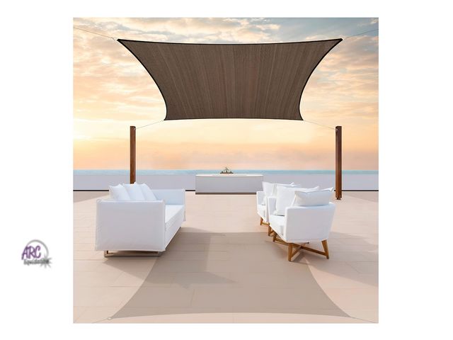 Lot 56-402965 - New Out of Box - ColourTree 12' x 12' Brown Square Sun Shade Sail Canopy Awning Shelter Fabric Cloth...