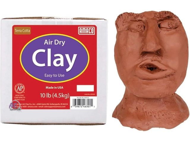 Lot 56-557818 - NEW-AMACO Air Dry Clay, Terra Cotta, 10 lbs., Brown