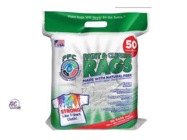 Lot 56-483564 - New -  (50-Count) - 13.6 in. W x 12 in. L Natural Fiber Painter's Rags
