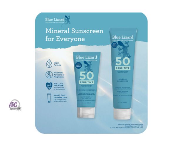 Lot 56-220561 - New - Blue Lizard Sensitive Mineral Sunscreen twin pack Two Lotion Tubes: A 3 Fl Oz Travel Size And ...