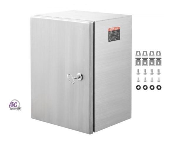 Lot 56-759699 - New Steel Electrical Box, 20"x 16"x 8", 304 Stainless Steel Electrical Enclosure Box, Wall-Mounted O...