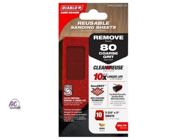 Lot 56-767451 - New diablo 2-3/4 in. x 5 in. 80-Grit SandNET Reusable Sanding Sheets