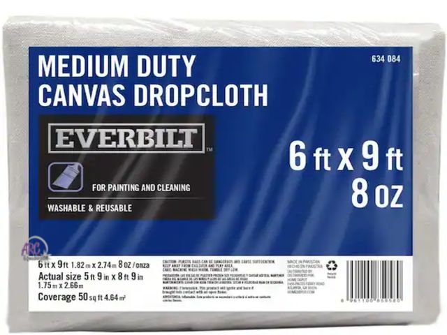 Lot 56-802623 - New - Everbilt 6 ft. x 9 ft. Medium Duty Canvas Drop Cloth
