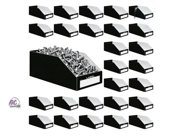 Lot 56-322650 - New in box 35 Pack Heavy-Duty Cardboard Storage Bins with Label, 12x6x4.5 inch Parts Bins-Reinforced...