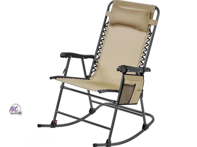 Lot 56-839410 - NEW 26in  Outdoor Zero Gravity Folding Reclining  Rocking Chair