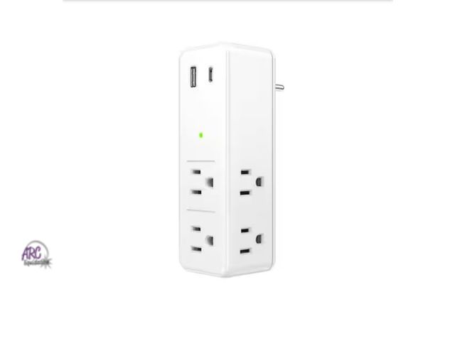 Lot 56-345823 - New damaged box, commercial electric swivel adapter surge protector 6 outlets