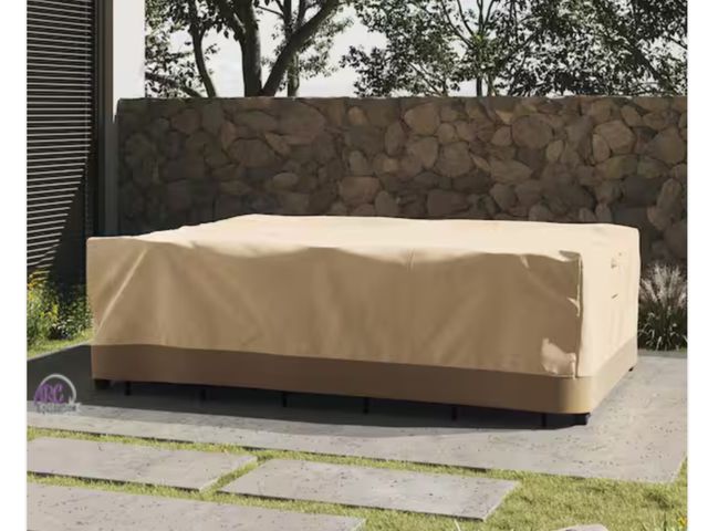 Lot 56-337061 - New in box Beige Rectangle Heavy-Duty Outdoor Table Cover