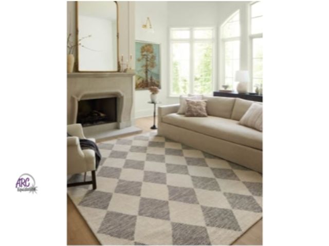 Lot 56-788123 - New 5'x 7'6" Chris Loves Julia x Loloi Francis Wool Beige / Charcoal Rug