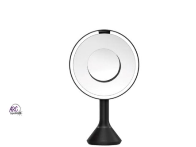 Lot 56-464661 - New Open Box - Tested &amp; Works - simplehuman 8" Round Sensor Makeup Mirror with Touch-Control Bri...