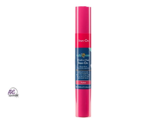 Lot 56-394914 - New,Lot of 4,Hello Hobby 12" x 2' Fuchsia Iron-On Craft Vinyl Roll