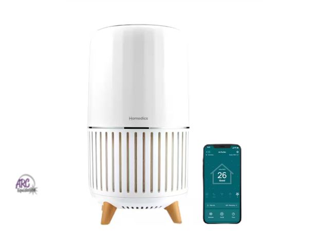 Lot 56-604523 - New! HoMedics
Smart WIFI Enabled Air Purifier T200. Minor box damage.