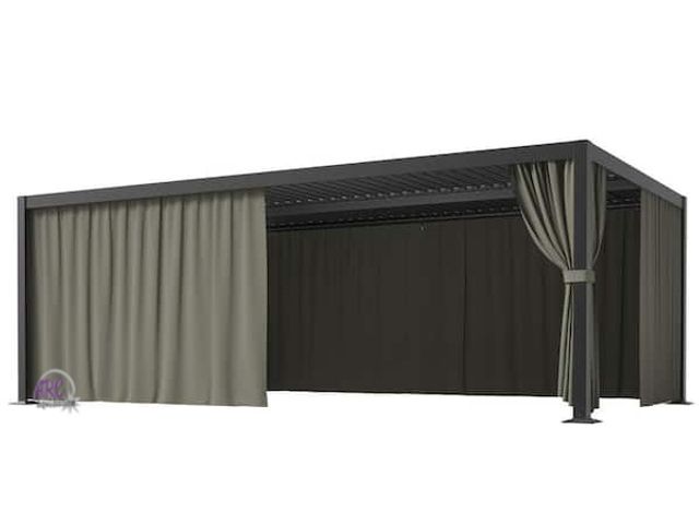Lot 56-789265 - New in box. 4 PC.  12 ft. x 20 ft. Universal Outdoor Privacy Curtains, Gazebo Curtain Replacement wi...