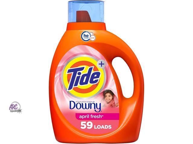 Lot 56-463211 - NEW-Tide Plus A Touch of Downy Liquid Laundry Detergent, April Fresh, 84 fl oz, 59 loads, HE Compati...