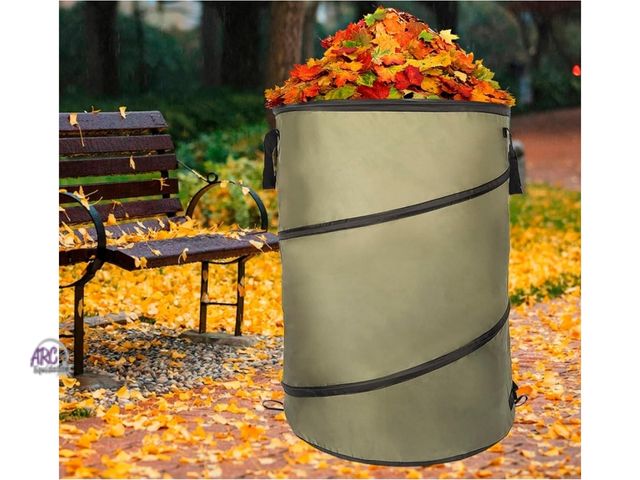 Lot 56-877218 - New - Wakeman Outdoor PopUp Garbage/Leaf Can - 30 gallon.