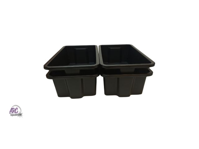 Lot 56-558318 - NEW-LOT OF 4-plastic black storage bins- 15"L x 9 1/2"W x 9 1/2" H
