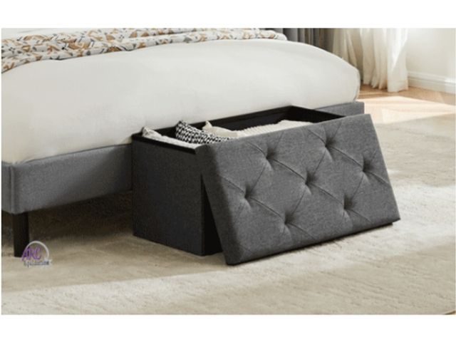 Lot 56-761551 - New in box. 30 Inches Folding Storage Ottoman Bench, Storage Chest, Foot Rest Stool, Bedroom Bench w...