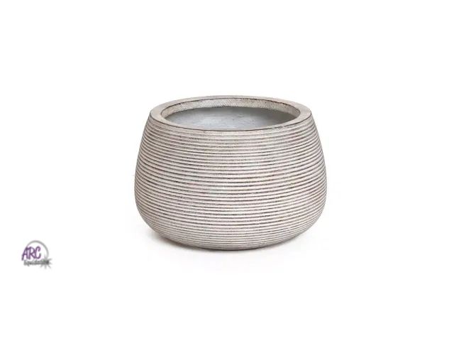 Lot 56-516612 - New In Box LuxenHome 11" Diameter Concrete Indoor/Outdoor Large Planter with Drainage Hole and Plug ...