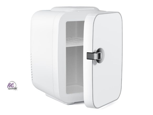 Lot 56-834410 - NEW-10.4 in. 0.14 cu. ft. Portable Mini Refrigerator with 4L/6 Can Cooler and Warmer Compact Fridge ...