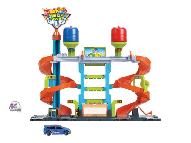 Lot 56-564330 - NEW-SEALED-SOME DENTS ON BOX-Hot Wheels mega tower car wash