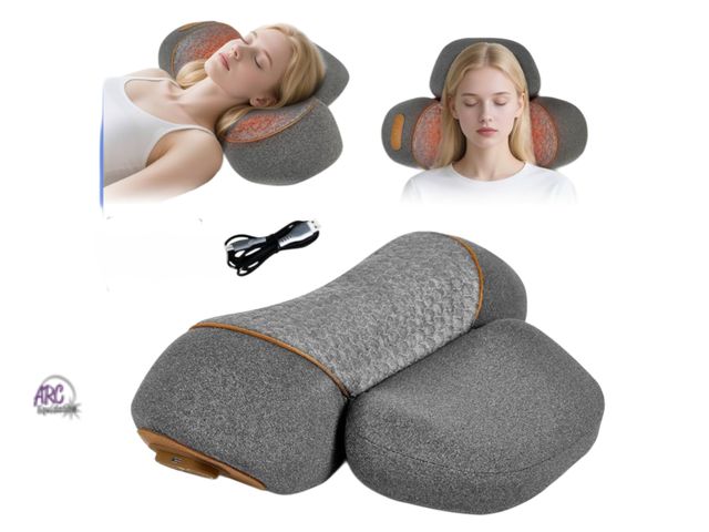 Lot 56-614824 - New 3-in-1 Neck Massager Pillow with Heating &amp; Cervical Traction, Ergonomic Cervical Pillow