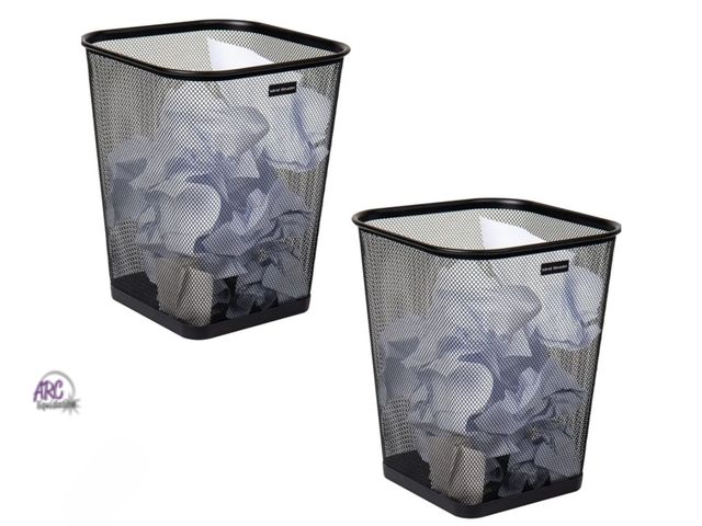 Lot 56-877118 - New - Two Pack - Mind Reader Mesh Trash Can 9.75"L x 9.75"W x 12.25"H