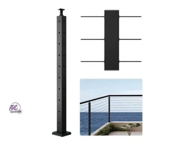 Lot 56-573044 - NEW-VEVOR Cable Railing Post, 36x2 Inch Corner Railing Post, with L-Shaped Pre-Drilled Holes, Stainl...