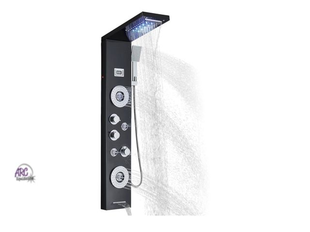 Lot 56-271851 - New AlenArt Shower Panel Tower System Rainfall Waterfall Shower Head with Body Jets Stainless Steel ...