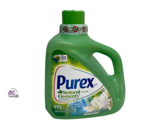Lot 56-348423 - New, Purex Liquid Laundry Detergent, Natural Elements Linen &amp; Lilies, 150 Fluid Ounces, 115 Load...