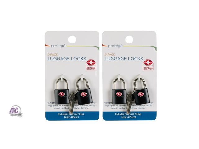 Lot 56-265698 - NEW Protege Key Luggage Locks, Black, Set of 4