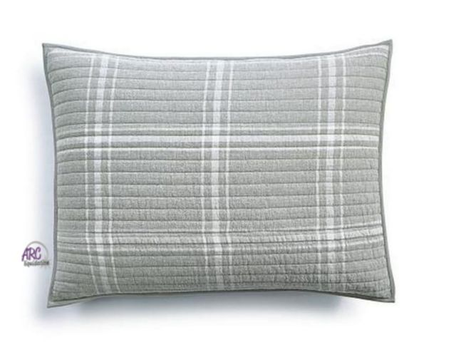 Lot 56-502334 - NEW-Martha Stewart 100% cotton sham grey-fits pillow 20" x 28"