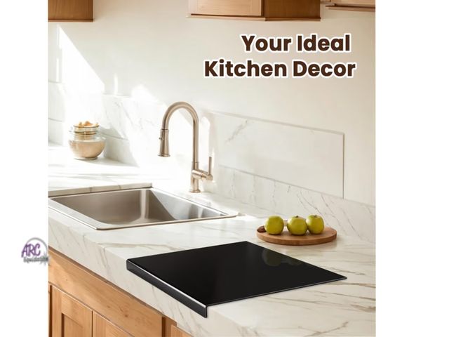 Lot 56-312240 - New, Acrylic Cutting Board with Counter Lip, 29.5x19.5 Inch Clear Cutting Boards for Kitchen Counter...